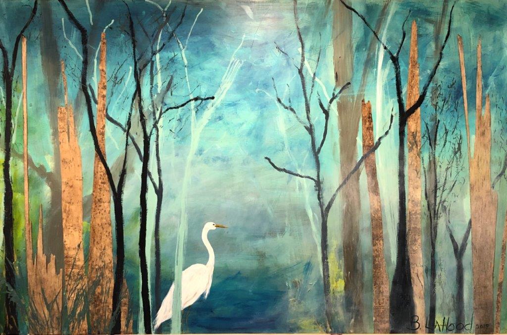 Egret 48 x 72 Artist Buddy LaHood Landscape Painting
