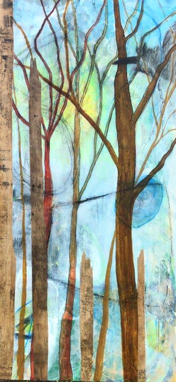 Plywood Forest 36 x 70 Landscape Painting by Artist Buddy LaHood