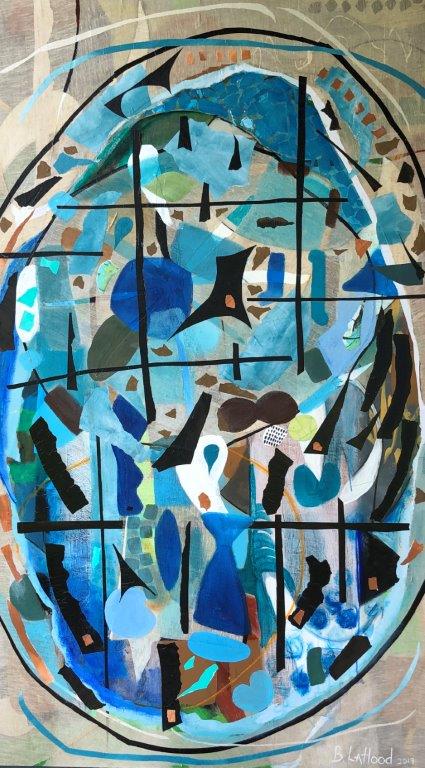 Stained Glass 48 x 70 Abstract Painting by Artist Buddy LaHood