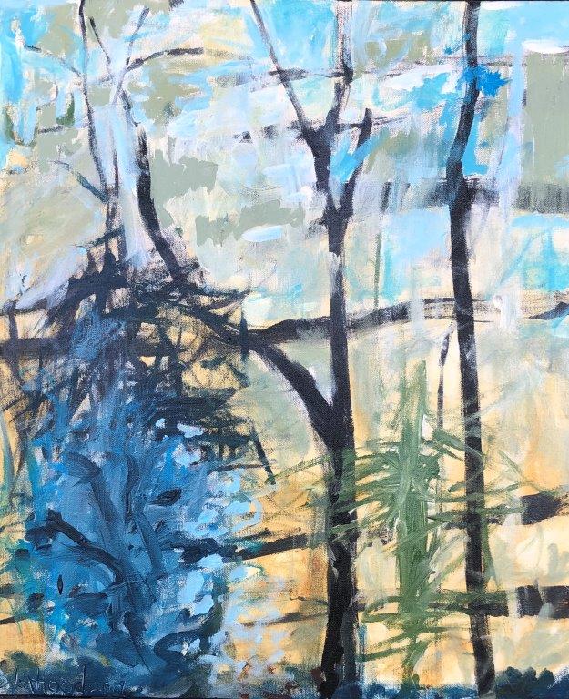 Blue Bush 20 x 24 Landscape Painting by Artist Buddy LaHood