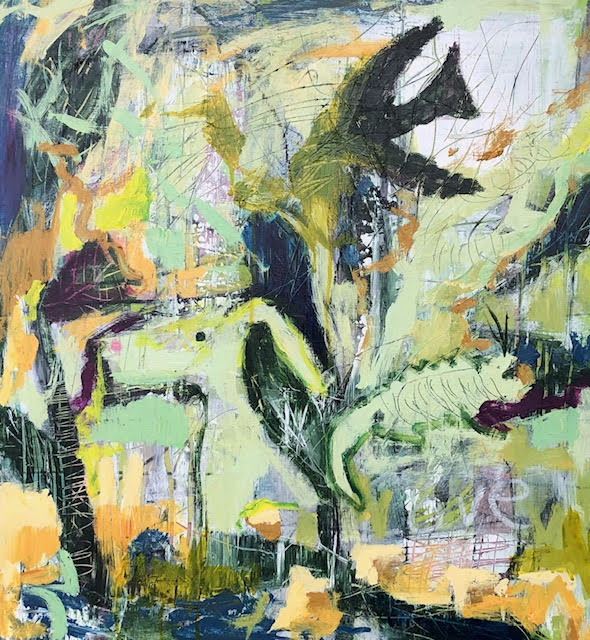 Green Jungle abstract painting by artist Buddy LaHood