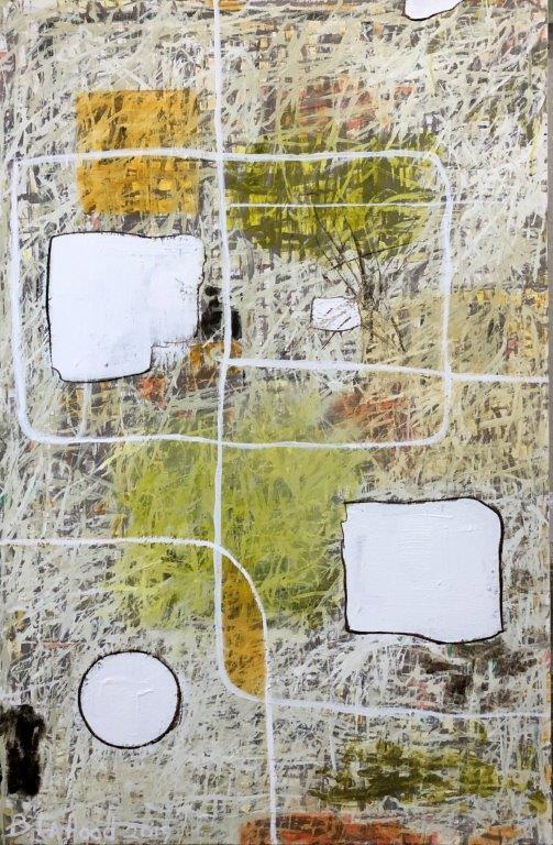 Hanging Around 24 x 36 Abstract Painting by Artist Buddy LaHood